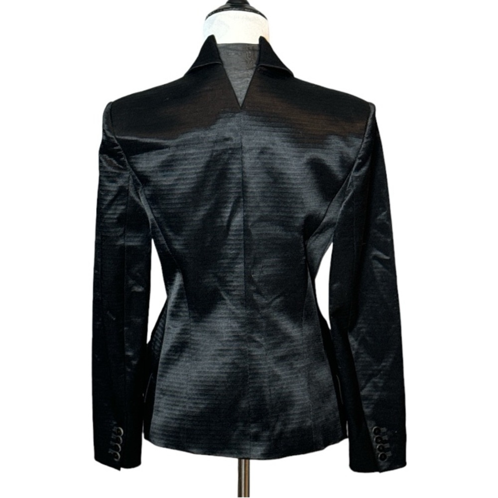 THEYSKENS THEORY JUX SATEEN CROPPED LONG SLEEVE BLACK BLAZER - Picture 9 of 15